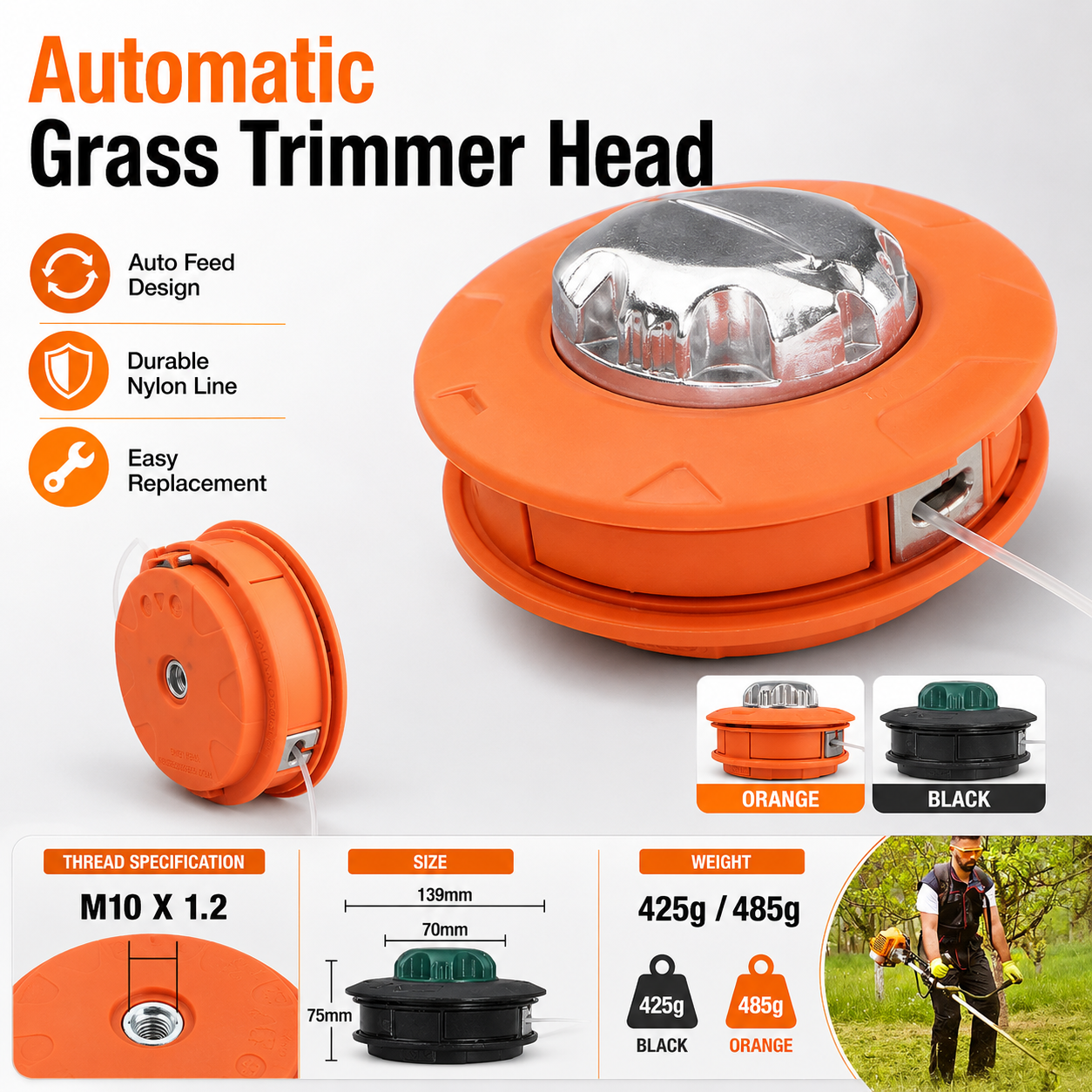 Dry Herb Vaping Accessories - Automatic Grass Trimmer Head, Brush Cutter