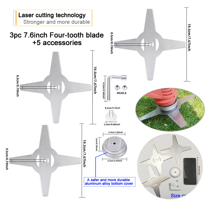3Pc 7.6-Inch Four-Tooth Lawn M - Dry Herb Vaping Accessories review and price